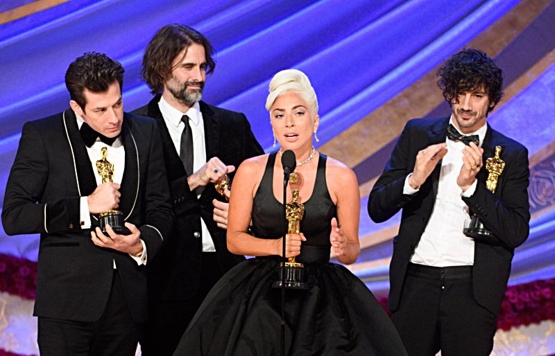 Mark Ronson, Andrew Wyatt, Lady Gaga, and Anthony Rossomando accept the Oscar® for achievement in music written for motion pictures (original song) during the live ABC Telecast of The 91st Oscars® at the Dolby® Theatre in Hollywood, CA on Sunday, February 24, 2019.